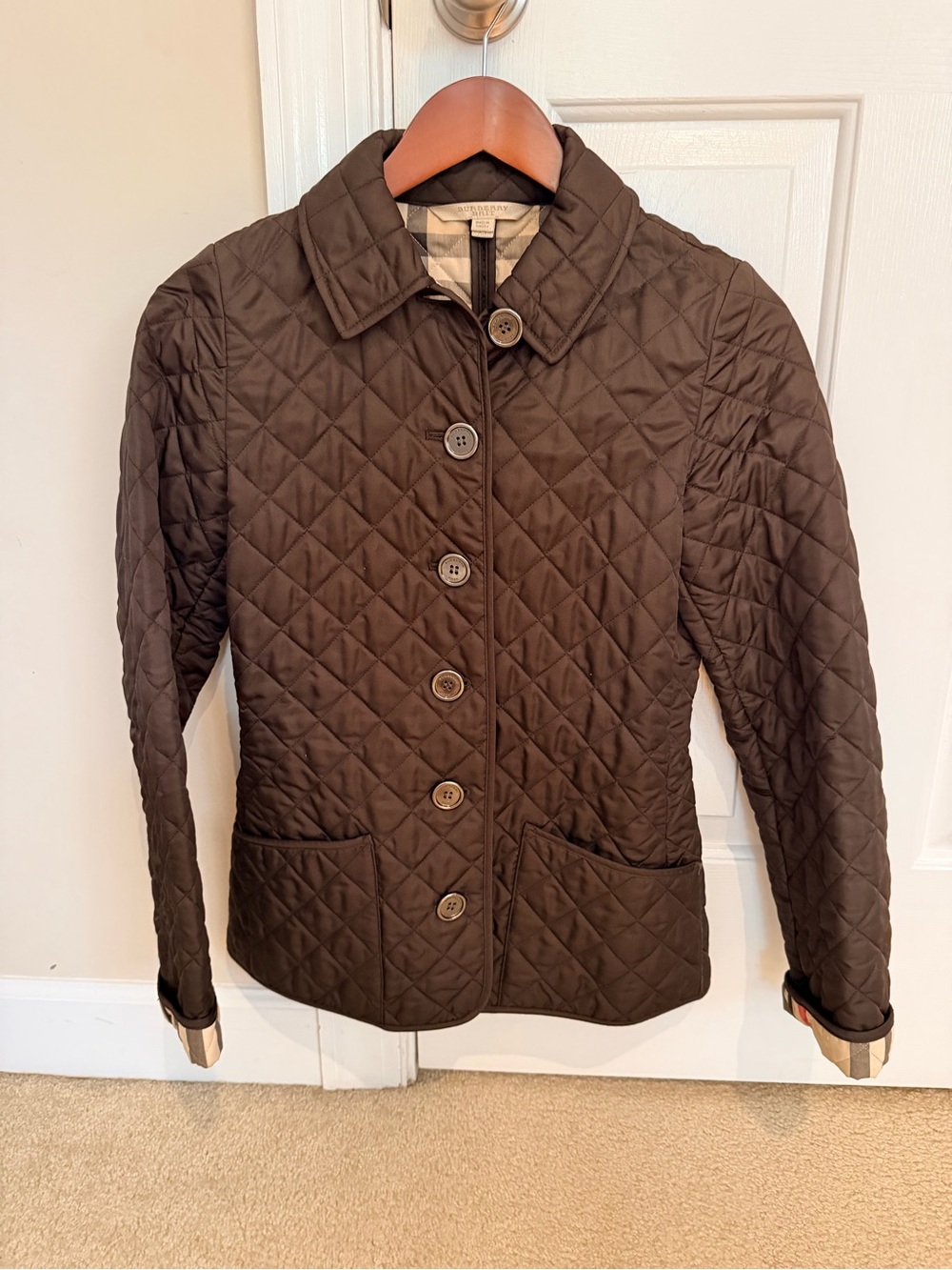 Burberry Brit Quilted Brown Jacket Size XS